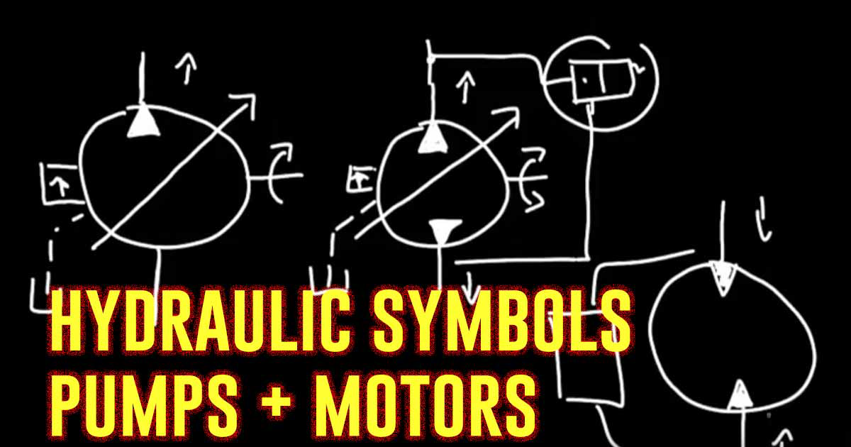 Hydraulic symbols for pumps and motors.